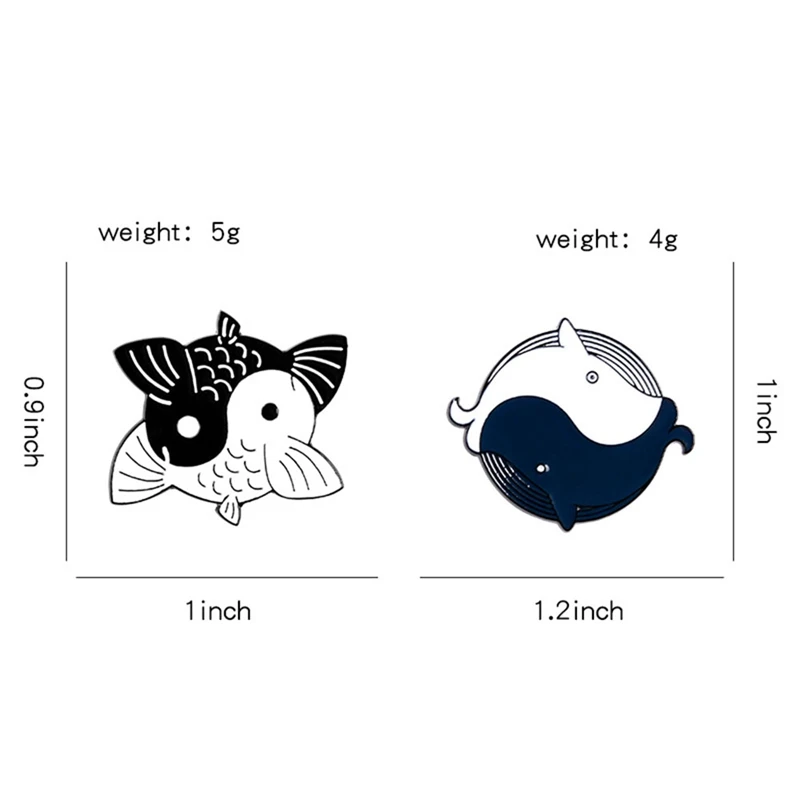 Эмалированная булавка на заказ броши в виде китов кои лацкан для одежды и рубашки