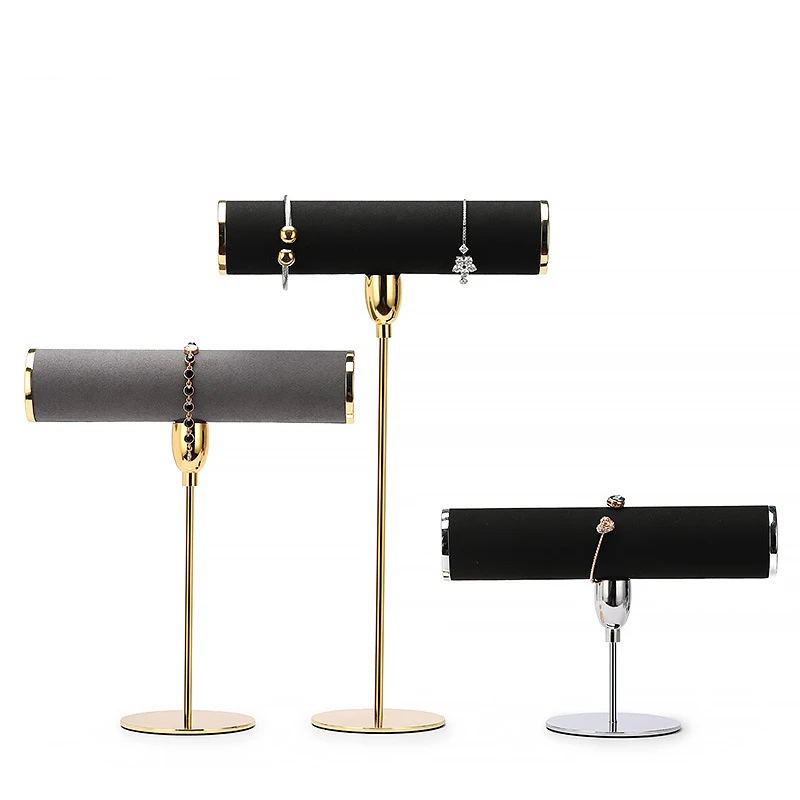 Bracelet Display Stand Microfiber Bracelet Jewelry Stand Support Watch Window Display Props Jewelry Metal Display Stand