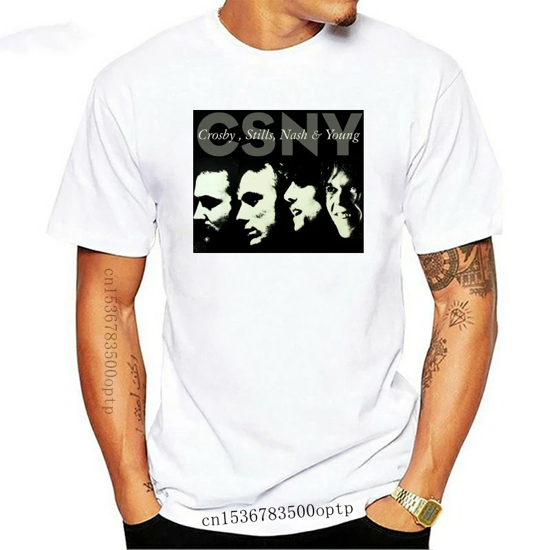 

Новинка, популярная Черная Мужская футболка с рисунком перекрестной группы Nash amp Young CSNY Band, размеры S-3XL