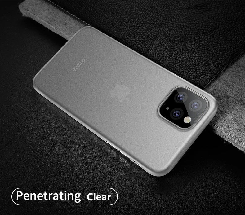 Для Iphone 11 Pro Max ультратонкий жесткий чехол-накладка для Iphone XS Max XR X XS 8 7 6 6S PLUS прозрачный полный чехол матовый чехол - Цвет: Clear