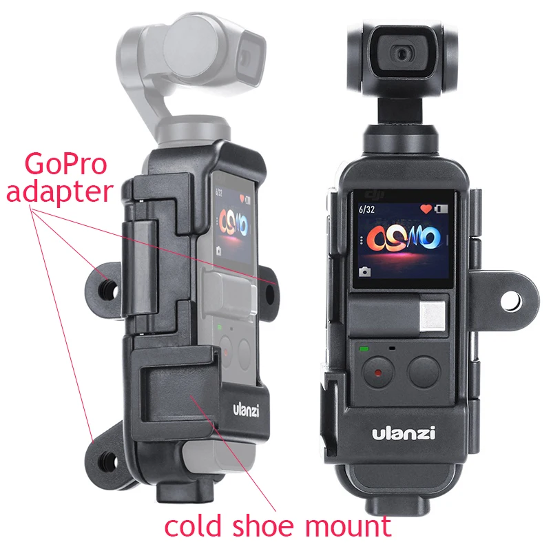 Чехол Ulanzi Vlog для DJI Osmo Pocket 2 Расширенный адаптер с 1/4 винтом Штатив холодной обуви