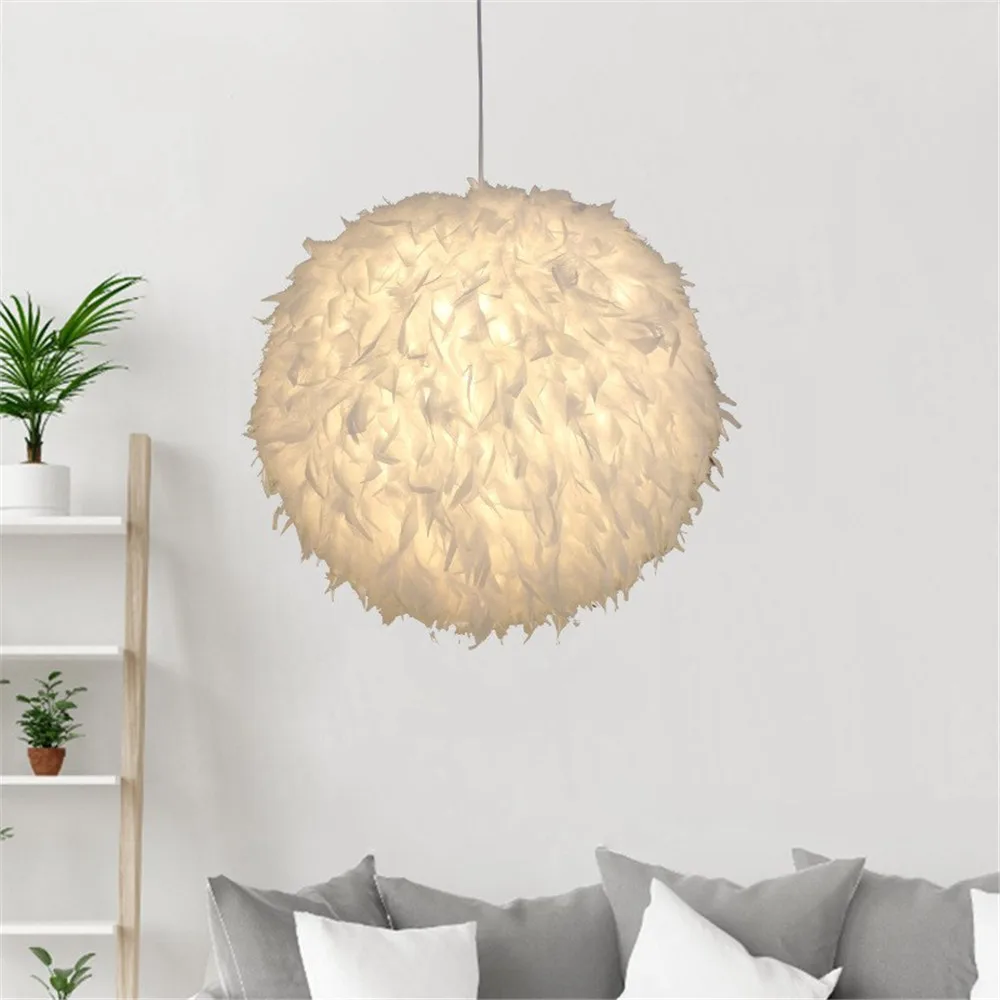 Современная Подвесная лампа с перьями E27 держатель для лампы Сказочная люстра в