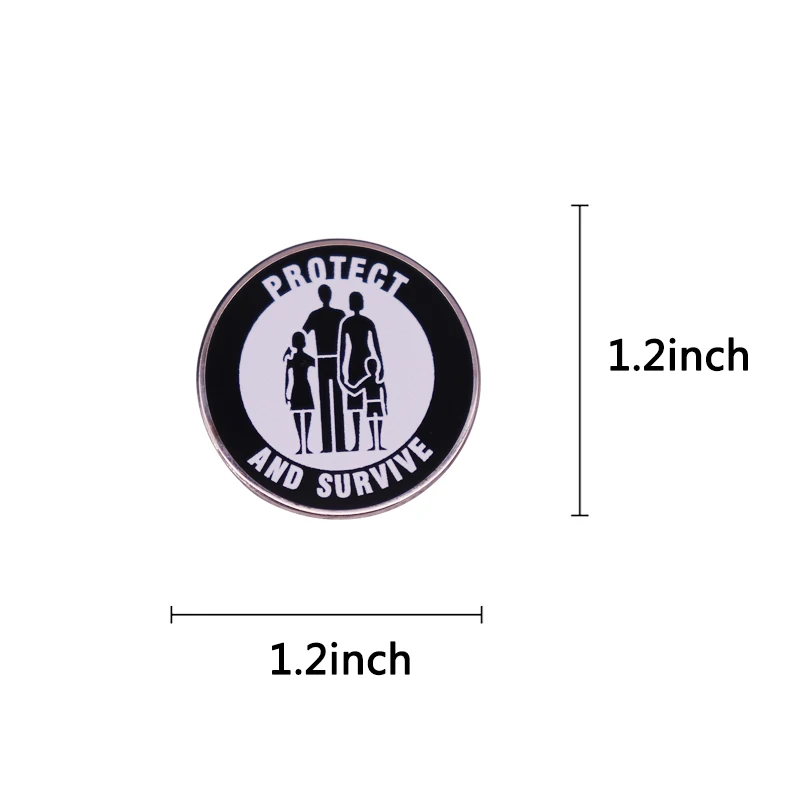 Защитите и ВЫЖИВИТЕ значок на лацкан Кнопка символ зомби предупреждающий знак Nuke