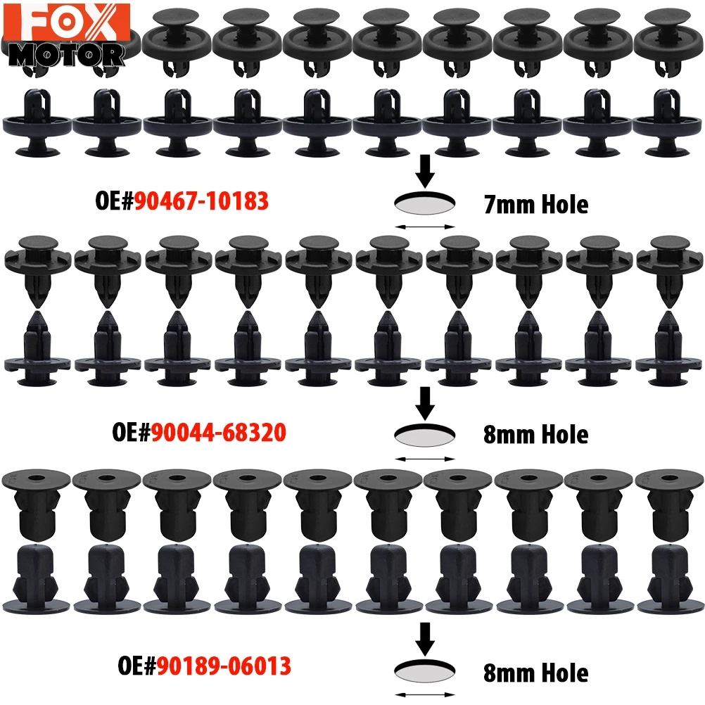 200X автомобильный клипс с заклепками и зажимами крепеж для панели бампера Toyota Corolla