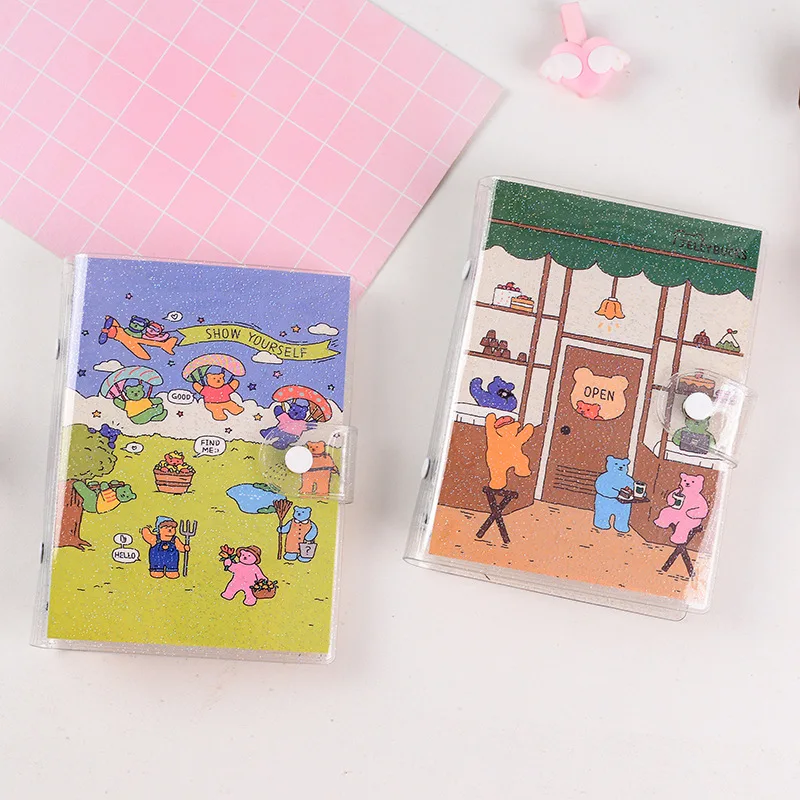 Милый прозрачный блокнот из ПВХ A7 связующий дневник журнал для самостоятельной