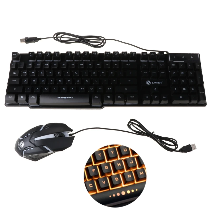 

GTX300 USB Wired 104 Keys RGB Backlight Ergonomic Gaming Mouse Keyboard Combos Set