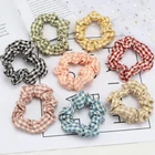 Женская модная повязка на голову с большим бантиком, повязка на голову в клетку, резинка для волос для девочек, эластичная заколка для волос, держатель для конского хвоста, резинка, аксессуары для волос