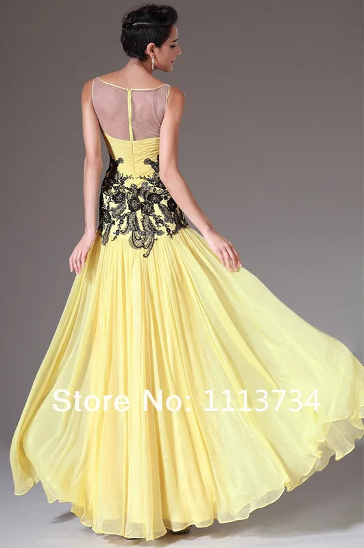 

vestido de renda party 2018 new fashion hot sexy women appliques yellow Formal long evening elegant mother of the bride dresses