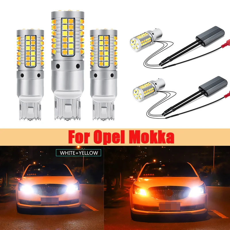 

2pcs 7440 Car Turn Signal Lights T20 WY21W LED DRL Light For Opel Mokka 2012 2013 2014 2015 Side Marker Light Bulb Lamp