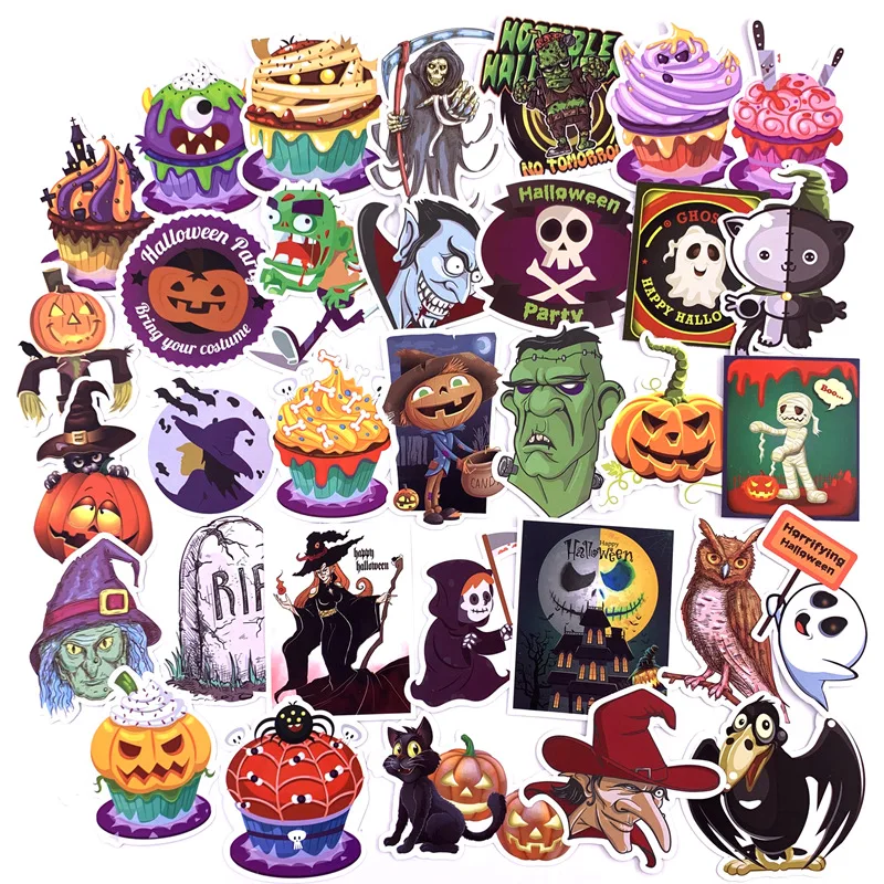 100 шт. Хэллоуин неповторяющиеся тыквы наклейки коробок тяги гитары автомобилей и