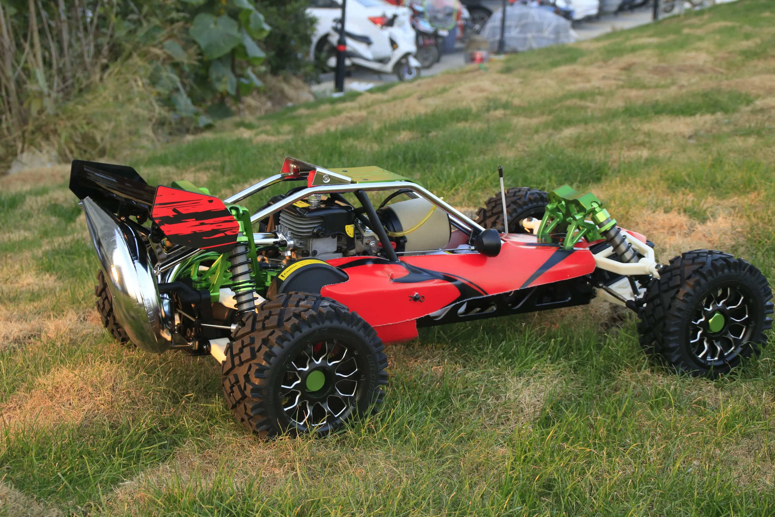1/5 масштаб Rofun 320AG бензиновый Багги RTR 32cc двигатель с ЧПУ металлический кронштейн и нейлоновые детали в сборе завершены - Цвет: Red