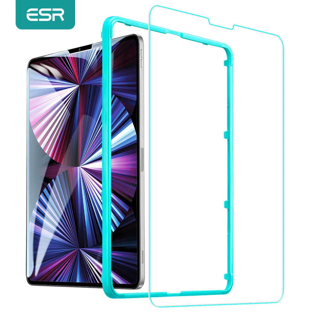 

1PC ESR Tempered Glass for iPad Pro 12.9 11 10.5 Inch 2021/2020/2018 HD Clear Screen Protector for iPad Air 4 for iPad 8/7 Gen