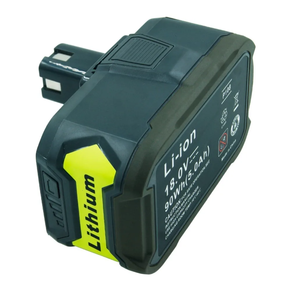 2 упаковки 18 в 5.0Ah литиевая аккумуляторная батарея для Ryobi RB18L40 RB18L50 один плюс Электроинструмент дрель батареи