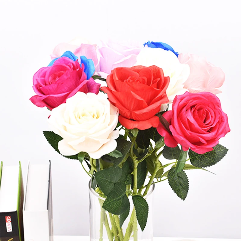 

5PCS/Lot 10cm Artificial Flowers Head Silk Rose Flower For Wedding Home Decoration Fake Flowers DIY Wreath Scrapbook Supplies