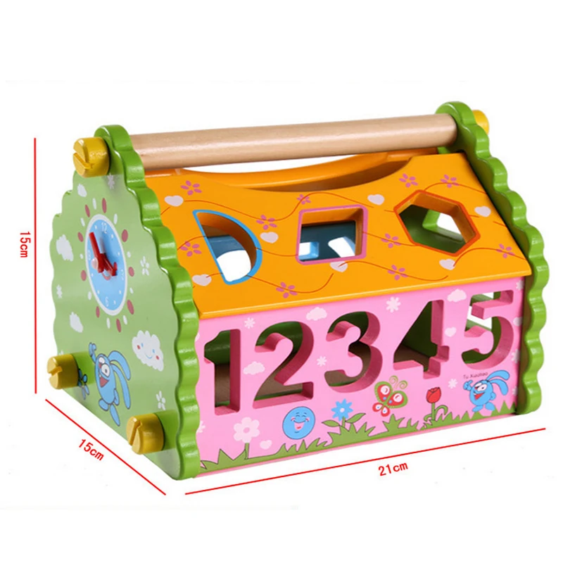 

Montessori Wooden Shape Color Matching Puzzle Games Geometric Shape Block Matching Early Educational Toys for Children Gifts