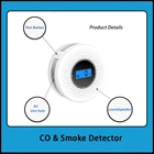 Датчик угарного газа, Инфракрасный Фотоэлектрический детектор дыма, беспроводной детектор CO  Smoke, с питанием от аккумулятора и пожарной сигнализацией