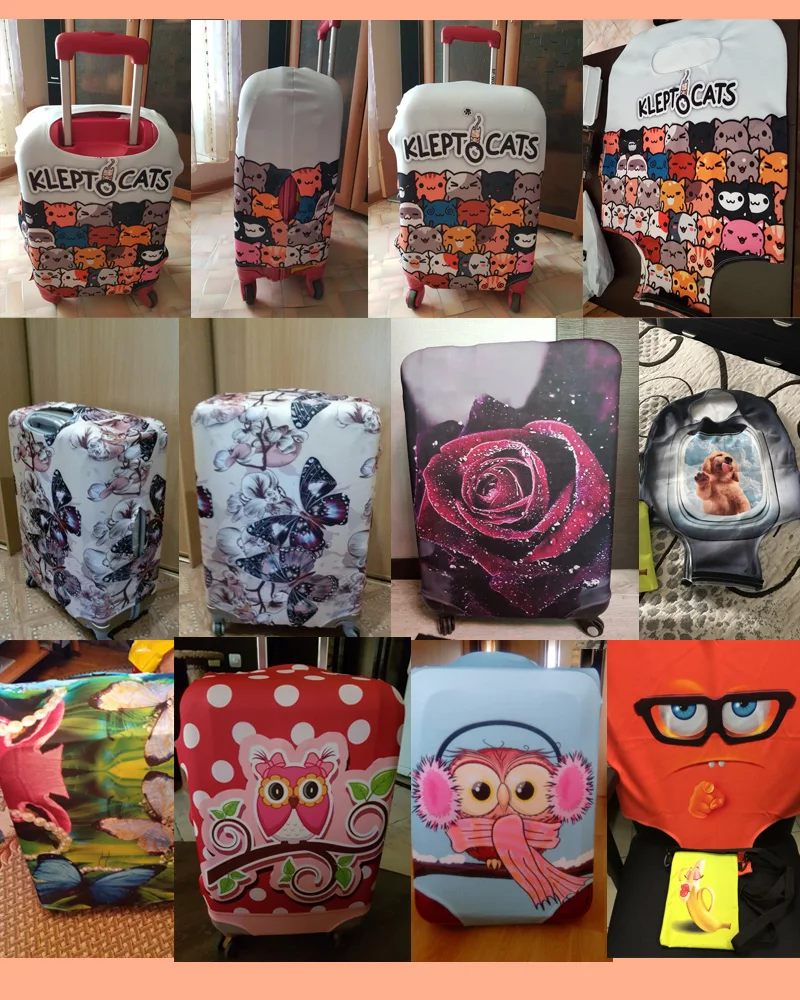 Cartoon Girls / Super Mom Print Luggage Cover Travel Accessories Trolley Case Baggage Protective Covers Anti-dust Suitcase Cover images - 6