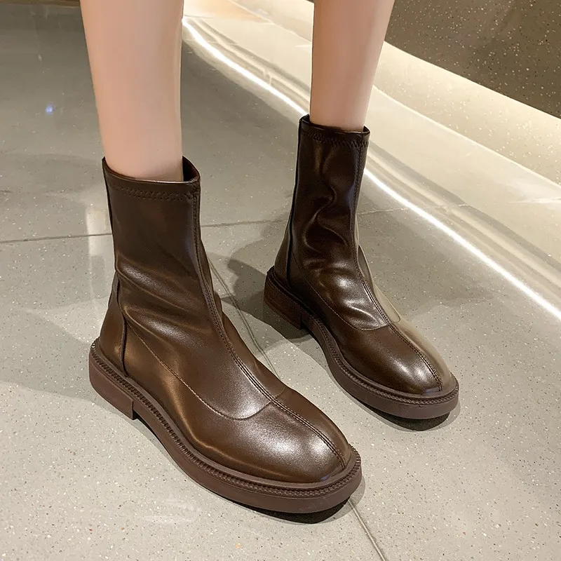 

Temperament In Europe And America Boots Female Zipper Rabbit Fur Mouth 2021 Winter New Fashion Boots.