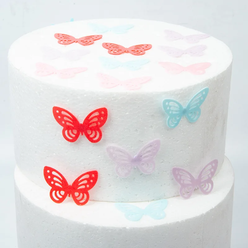 

70PCS Edible Wafer Butterflies Cut Cup Cake Topper Decoration Wedding Cake Edible Icing Paper Cupcake Decor Baking Accessories