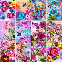 new 5d diy diamond painting butterfly diamond embroidery flower cross stitch full square round drill crafts home decor art gift