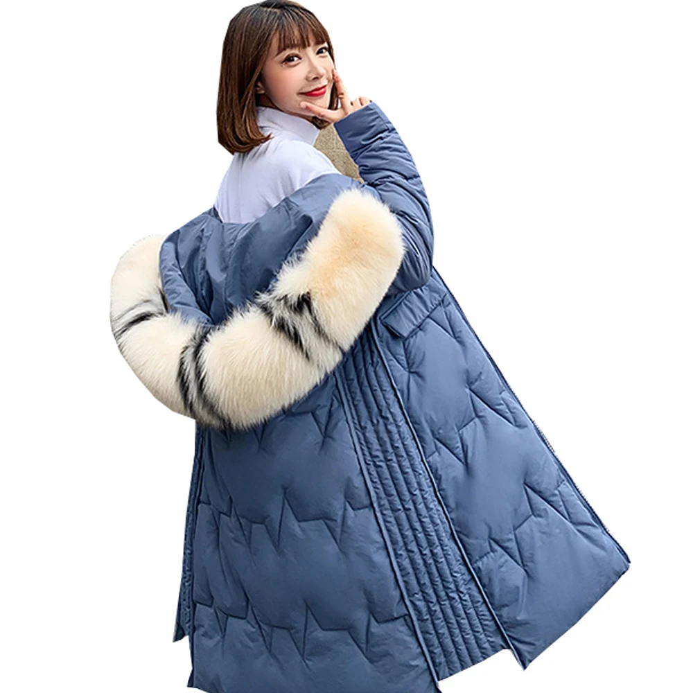 Пуховая парка теплая зимняя куртка женские парки пуховая Женская с большим