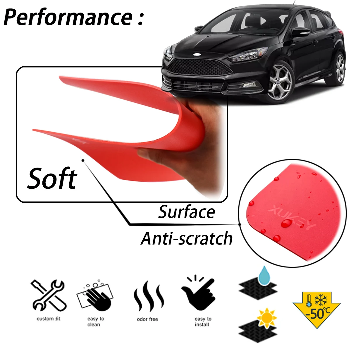 Для Focus ST RS SE Mk2 MK3 Mk3.5 MK4 2 3 4 ST170 ST225 ST250 набор красные Брызговики крыло брызговиков вспышки