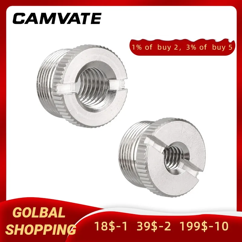 

CAMVATE Standard 5/8''-27 Male To 3/8''-16 Female Screw Adapter & 5/8''-27 Male to 1/4''-20 Female Screw Adapter For Microphone
