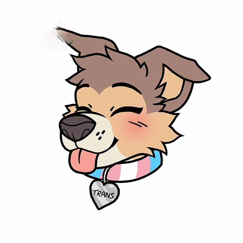 

Classic Design Pupper Pride Trans - Cute Bi Art Clipart Car Sticker Motorcycle Waterproof Windshield Decals KK13*11cm