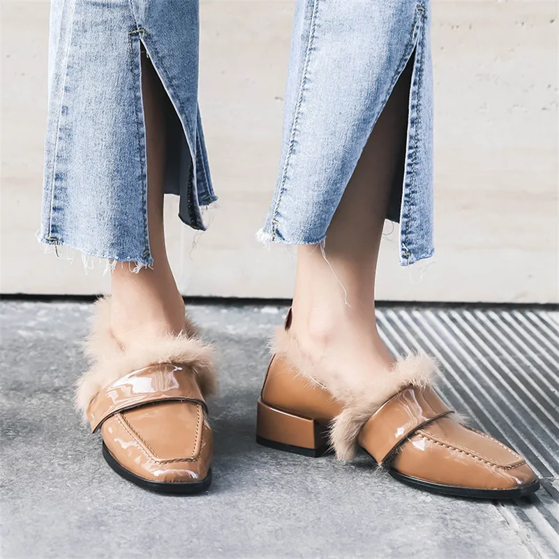 FEDONAS/Новинка 2021 года Теплые плюшевые женские туфли-лодочки Брендовая