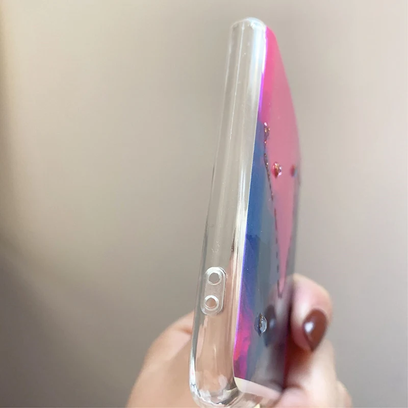 

Glitter Colorful Rhinestone Gradient Folding Phone Cases For Samsung Galaxy Z Flip 5G F7000 Etui F7070 Blue Ray TPU Soft Cover