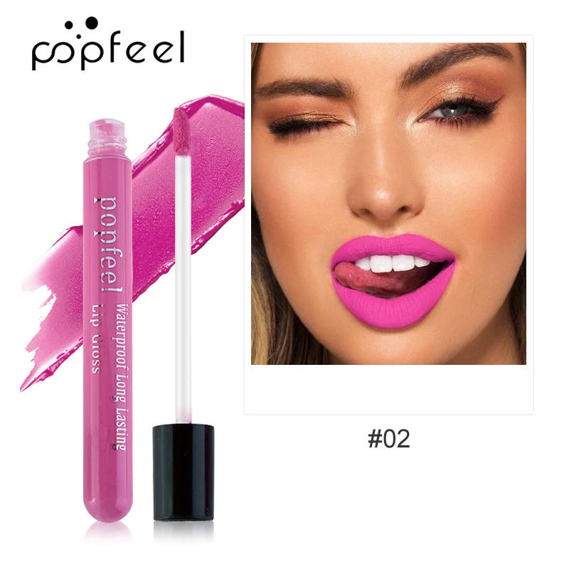 POPFEEL 12 Colors Matte Lip Gloss Long Lasting Lip Tint Sexy Pigment Lip Makeup Waterproof Lipgloss Nude Velvet Liquid Lipstick