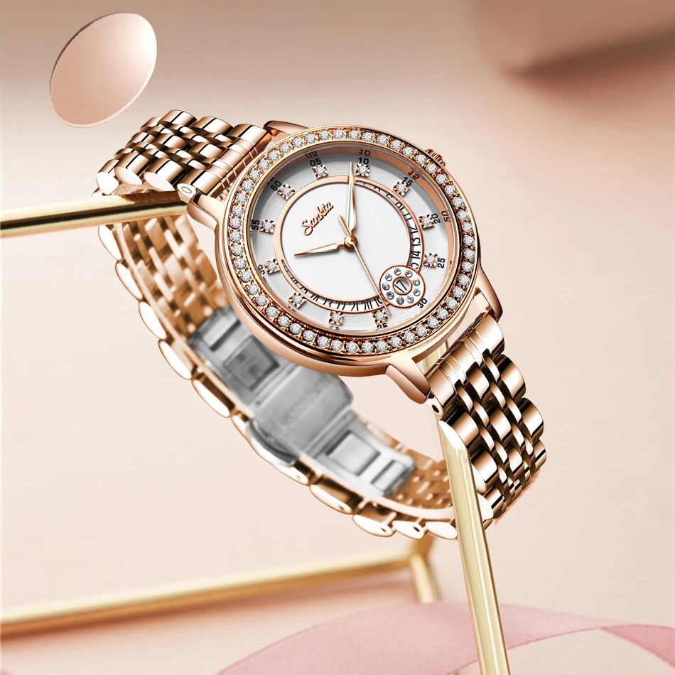 SUNKTA Women Watches Woman Dress Top Brand Luxury Gift Bracelet Watch Quartz Wrist For Clocks Relogio Feminino+Box | Наручные часы