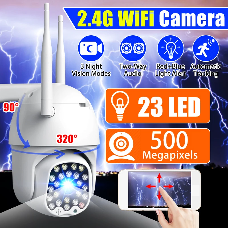 Водонепроницаемая купольная камера видеонаблюдения 5 МП 1080P Wi Fi млн пикселей