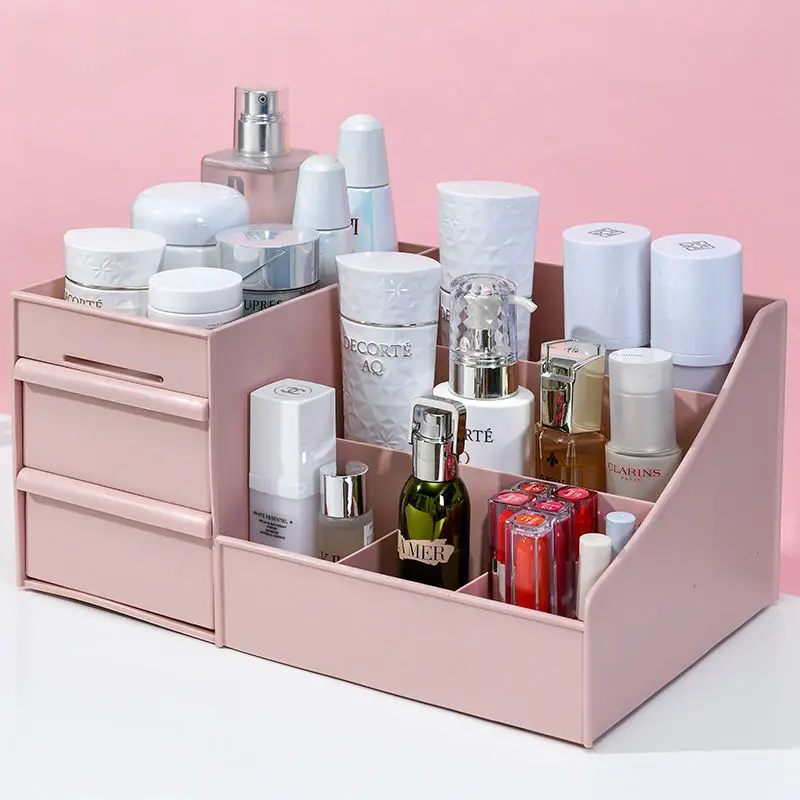 

Cosmetics Dustproof Household Dresser Large Capacity Jewelry Lipstick Desktop Shelf Storage Box Organizer Cosmetic Containers
