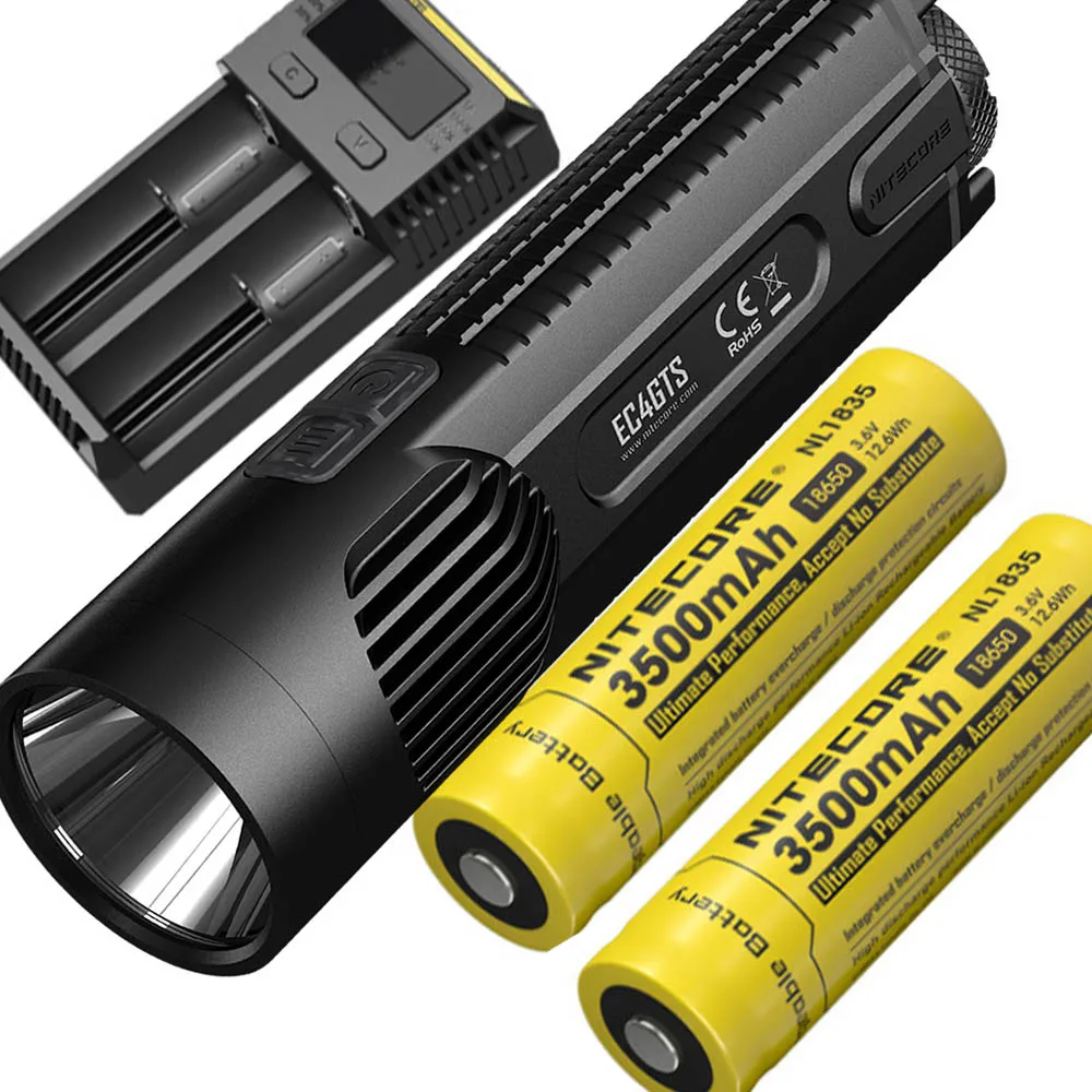 NITECORE EC4GTS тактический фонарь комплект Cree XHP35 HD max 1800 люмен прожектор луч бросок 396 м