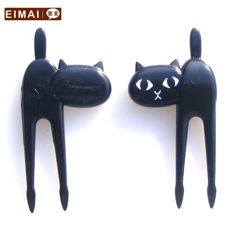 EIMAI с черными котиками и вилка для фруктов персонажем из мультфильма маленьких