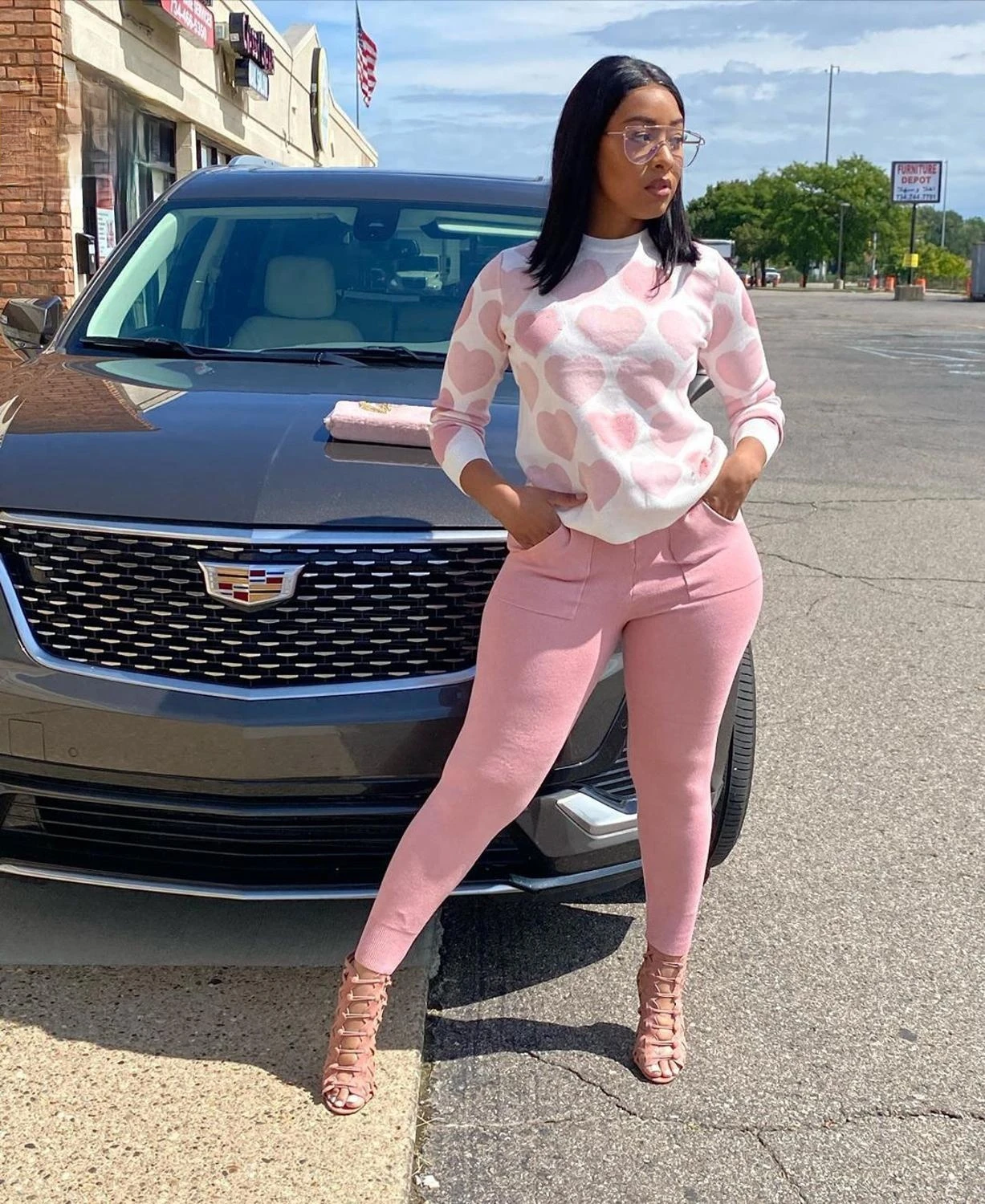 

Zoulv 2021 Spring Summer Women Full Sleeve Top Full Pant Sets Casual Love Print Two Piece Set Casual Daily 2 Piece Set