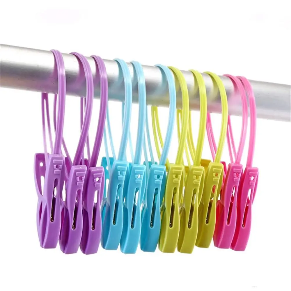 

12pcs/set Plastic Hangers Windproof Clothes Clip Colorful Clothespins For Home
