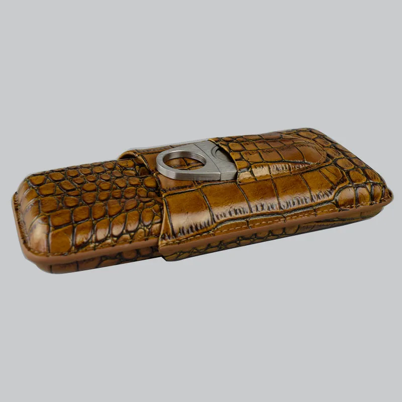 Чехол для сигар COHIBA Коричневый чехол из натуральной кожи в комплект входит резак