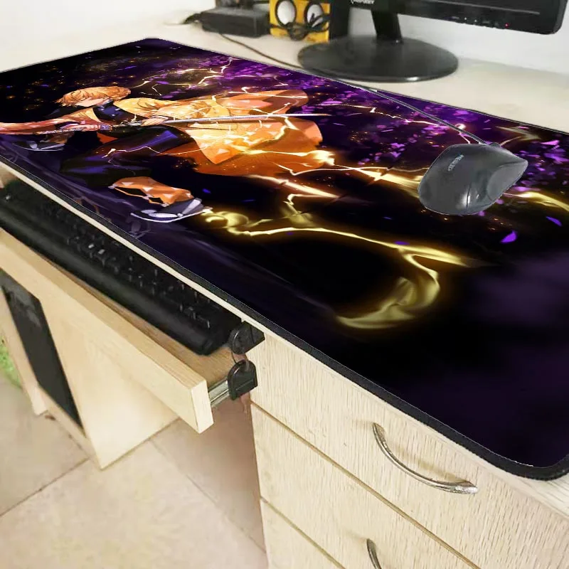 Игровой большой коврик для мыши XGZ аниме Demon Slayer Kimetsu No Yaiba компьютерный XXL с краями