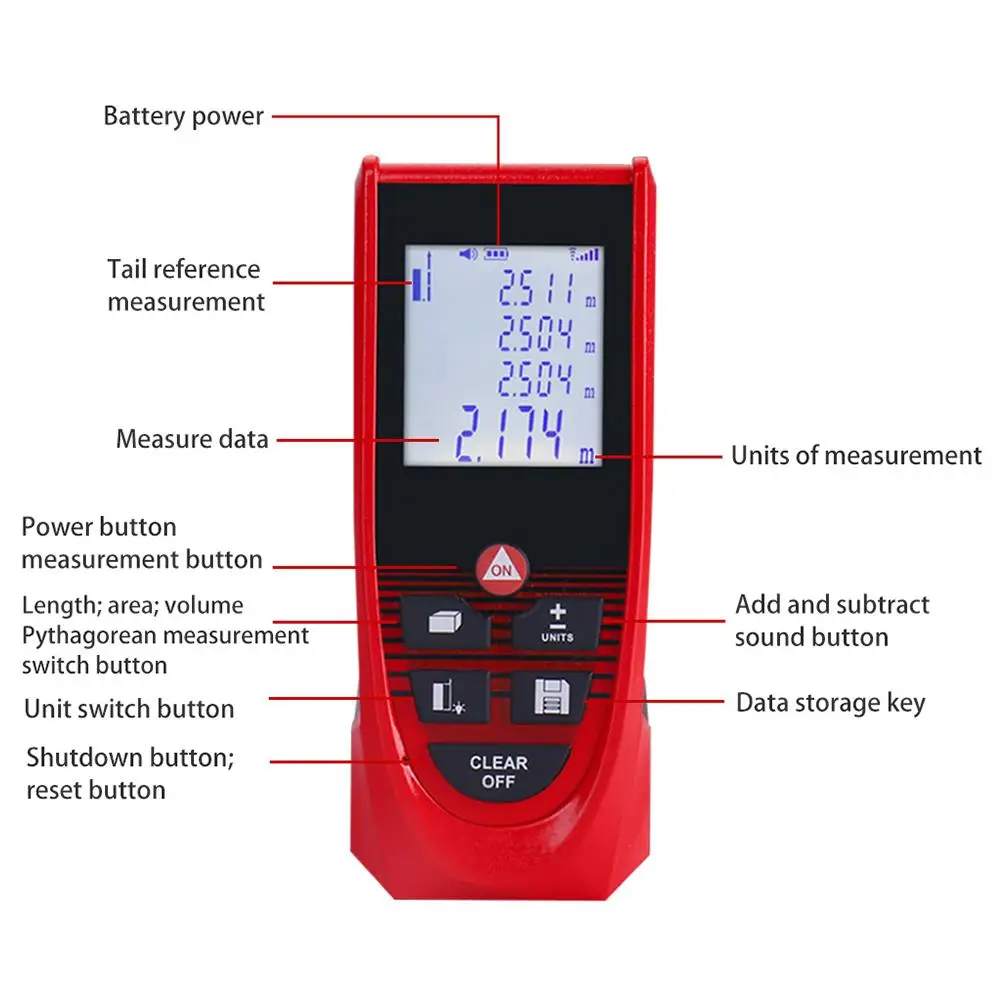Лазерный дальномер 131 футов лазерная рулетка строительный измерительный прибор