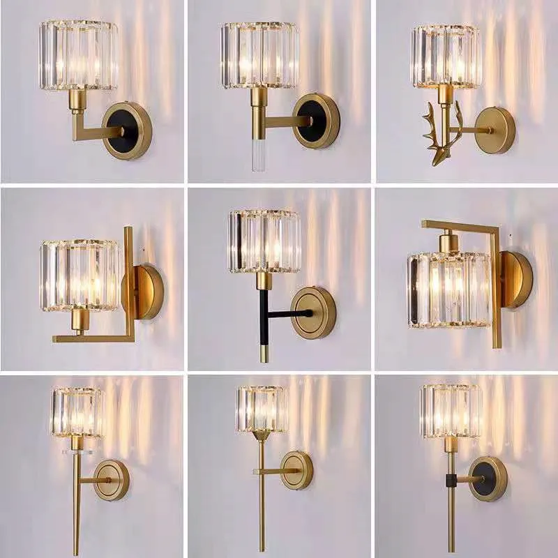 С украшением в виде кристаллов бра Спальня настенный светильник Гостиная