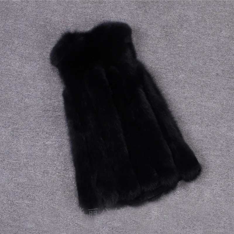 Жилет женский из искусственного меха однотонный приталенный безрукавка лисьего