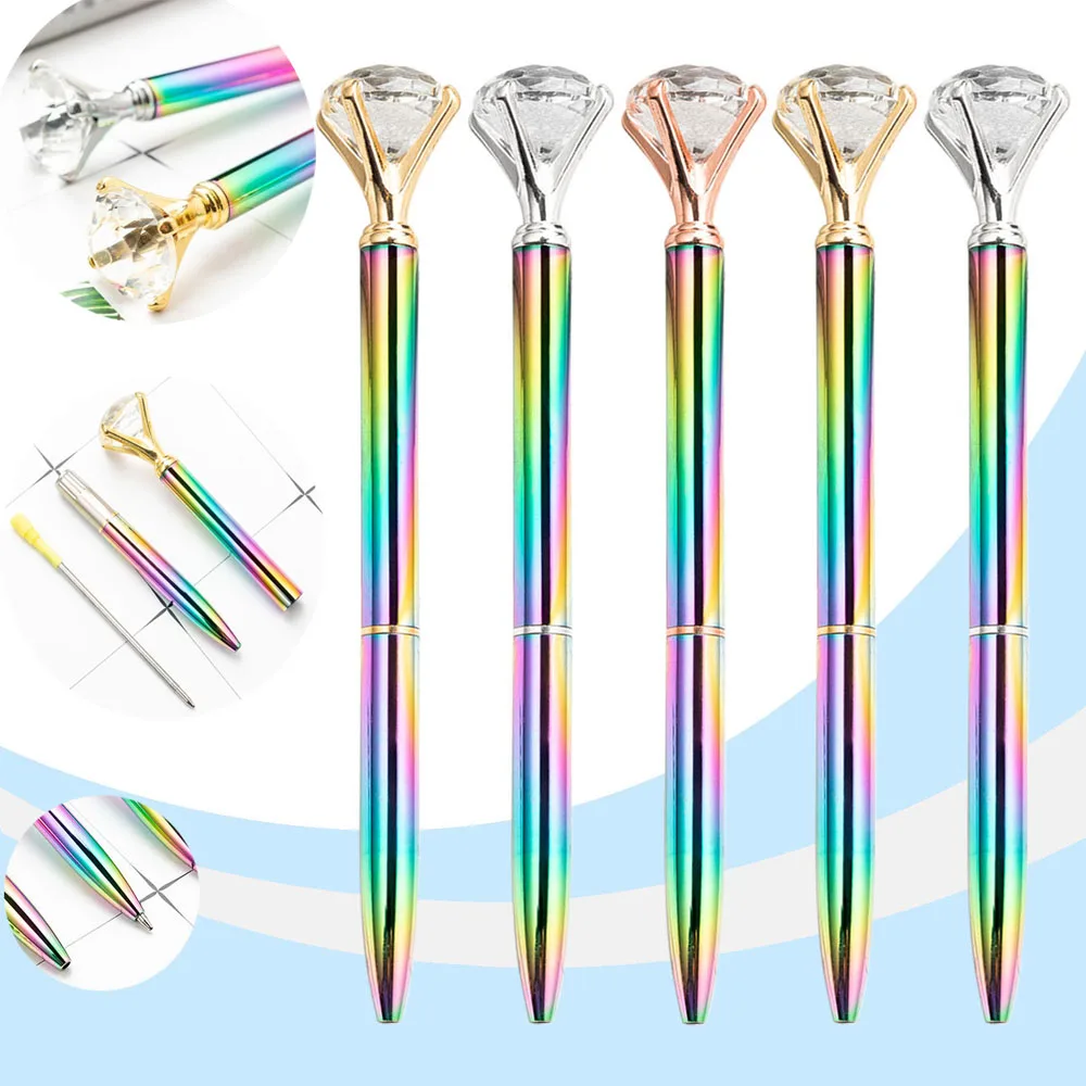 

50 шт., металлическая шариковая ручка с кристаллами