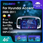 Автомобильный радиоприемник 2DIN Blu-Ray 1280*720P IPS для Hyundai Accent 2006-2011 Android10 GPS-навигация автомобильное радио Автомобильный видео Bluetooth плеер