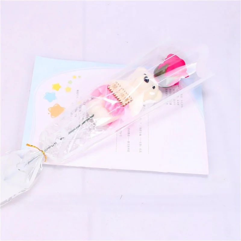 Искусственная Роза цветочный ароматизатор для ванны маленький медведь мыло