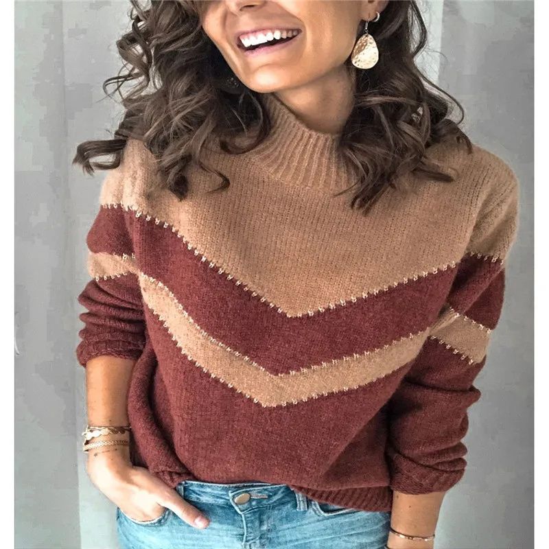 Женский кашемировый свитер теплый вязаный Повседневный джемпер с высоким
