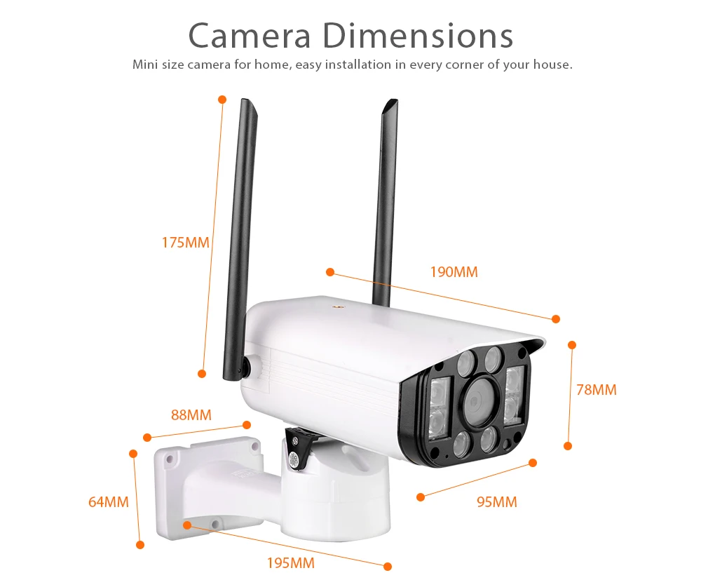 Умная Беспроводная IP-Камера WANSCAM 1080P водонепроницаемая 4-кратный зум двустороннее