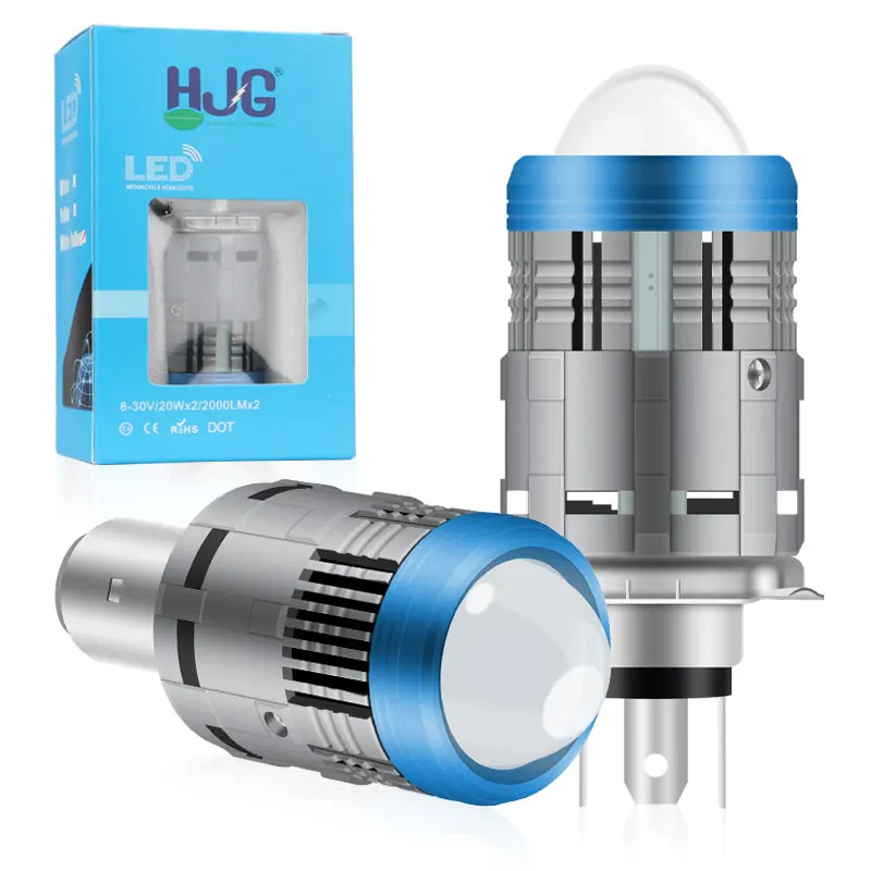 

12-32V 1PC h4 led moto ba20d led Fog lights Motorcycle headlight 6000k Light ATV For Suzuki For Honda etc 50W 12000LM led moto