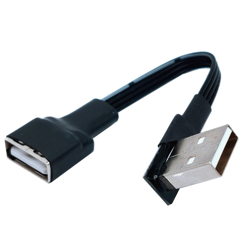 10cm 20cm 50CM USB 2.0 A Male to Female 90 Angled Extension Adaptor cable USB2.0 male to female right/left/down/up Black cable